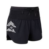  Quần Short Chạy Bộ Nữ T8 - Black White logo 