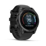  Đồng Hồ Garmin fēnix E – 47 mm, AMOLED Slate Gray Steel with Black Silicone Band 