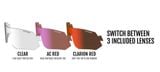  TSALI | GUNMETAL/RED Tròng Clarion Red, AC Red & Clear 