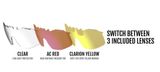  KÍNH CHẠY BỘ TIFOSI SLEDGE | CRYSTAL RED Tròng Clarion Yellow, AC Red & Clear 