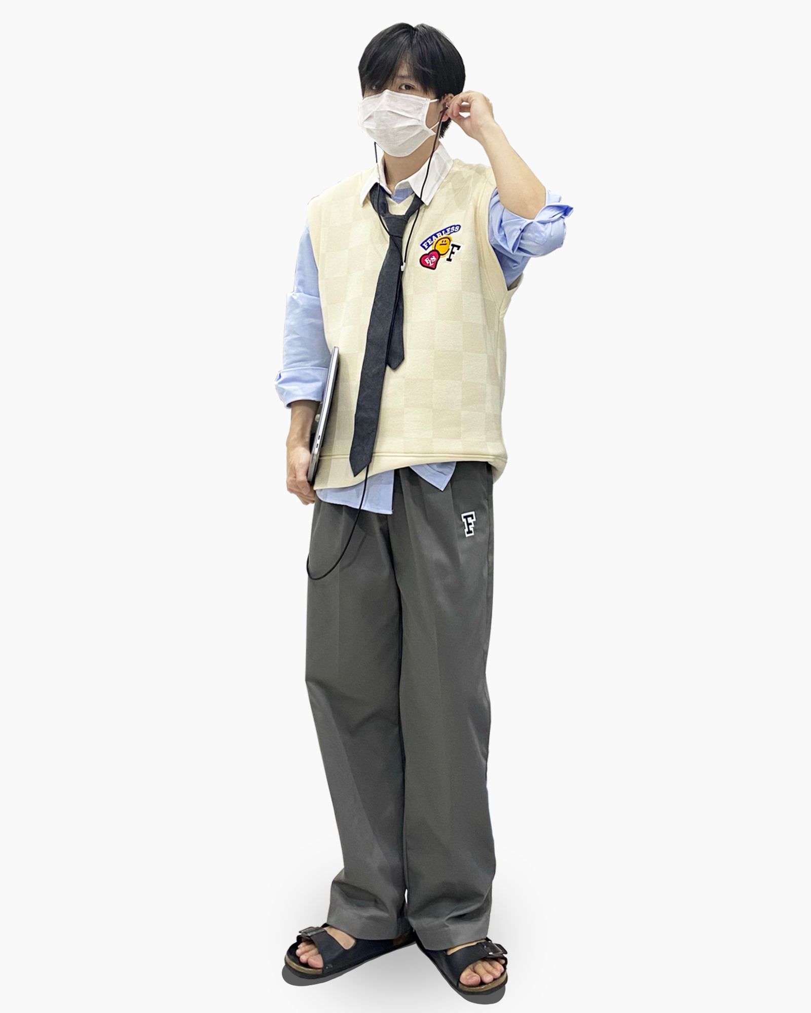  FEARLESS F Logo wide trouser 