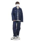  FEARLESS Oval Logo raw denim jacket 