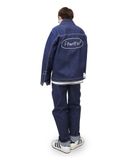  FEARLESS Oval Logo raw denim jacket 
