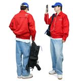  FEARLESS Oval Logo kaki zip jacket 