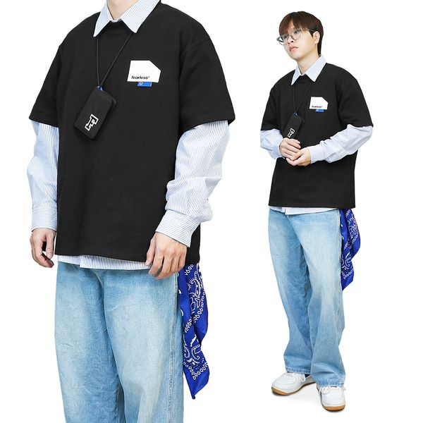  FEARLESS leather label regular tee 