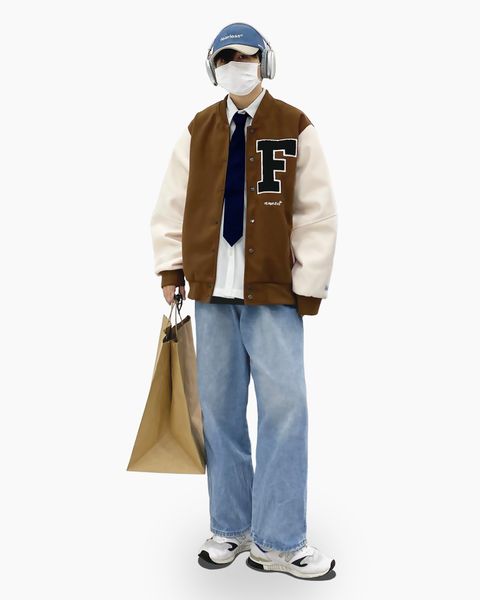  FEARLESS F Logo varsity jacket 