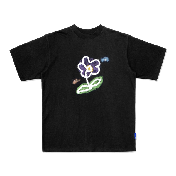  FEARLESS Flower artwork black tee 