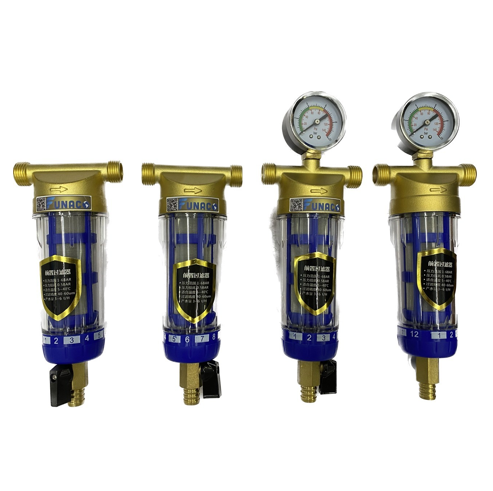 Bộ Lọc Nước Thô Đầu Nguồn Ren 21 Kèm Đồng Hồ Áp