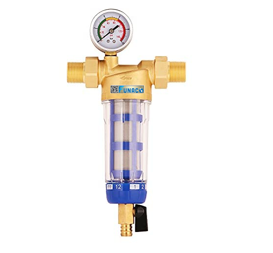 Bộ Lọc Nước Thô Đầu Nguồn Ren 21 Kèm Đồng Hồ Áp