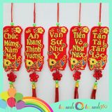  Set 5 phụ kiện nỉ nhung treo trang trí Tết (ngẫu nhiên) Mẫu  Cá 4 x 9 cm 