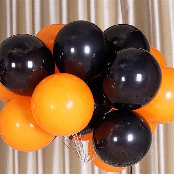  Bong bóng cao su mix đen và cam trang trí Halloween gói 20 cái 
