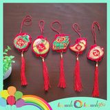  Set 5 phụ kiện nỉ nhung treo trang trí Tết (ngẫu nhiên) Mẫu ngũ quả - chữ 