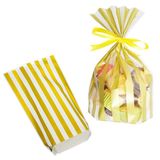  10 túi đựng quà, bánh kẹo màu vàng nhũ 15 x 25 cm - Sọc 