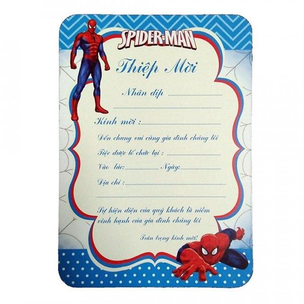  Thiệp 10 sinh nhật Spider man 