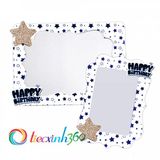  Combo 2 khung hình giấy để bàn ép kim ngôi sao - Xanh 