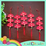  Set 5 phụ kiện nỉ nhung treo trang trí Tết (ngẫu nhiên) Mẫu Quạt 5,5 x 12 cm 