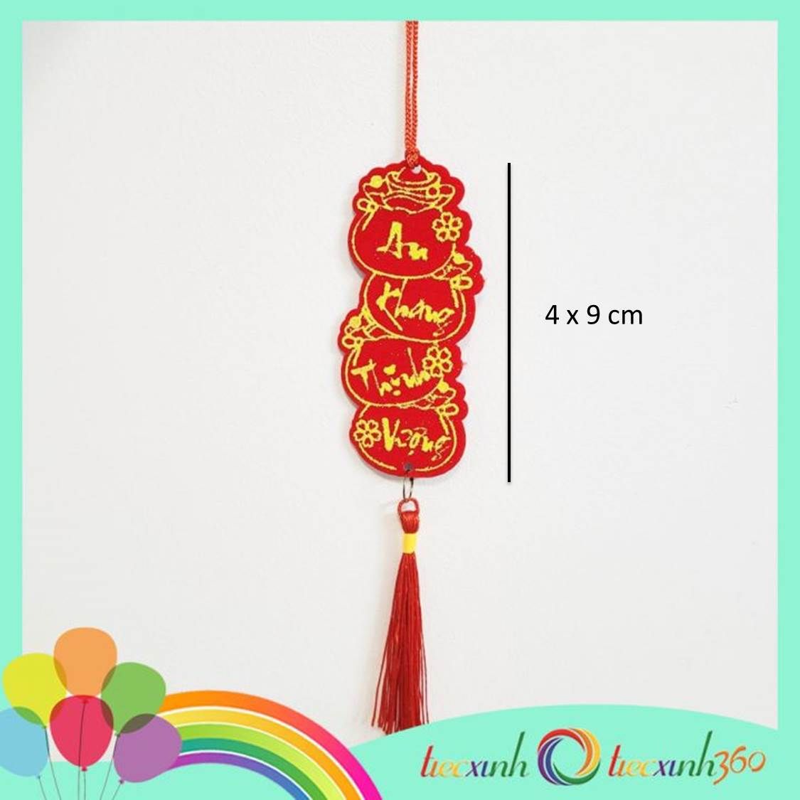  Set 5 phụ kiện nỉ nhung treo trang trí Tết (ngẫu nhiên) Mẫu ankhangthinhvuong 4 x 9 cm 