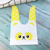  10 túi quà cột tai chấm bi hình gấu - Vàng 