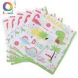  10 khăn giấy in hình khủng long Hello Dino (33 x 33 cm) 