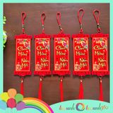  Set 5 liễn treo tết size 7cm Chúc Mừng Năm Mới 
