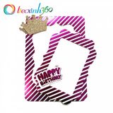  2 Khung hình giấy ép kim để bàn trang trí tiệc sinh nhật - Hồng 