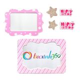  Bộ 2 khung hình giấy để bàn Happy Birthday - Hồng nhạt 