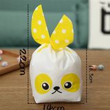  10 túi quà cột tai chấm bi hình gấu - Vàng 