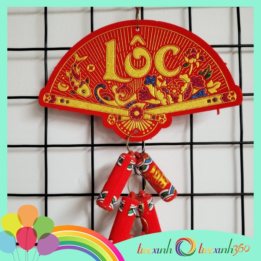  Set 2 dây treo Pháo Quạt Tài Lộc trang trí Tết 