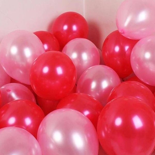  Bong bóng cao su mix hồng - đỏ (nhũ) gói 30 cái 