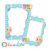  2 khung hình giấy để bàn trang trí sinh nhật cho bé - Xanh (Boy) 
