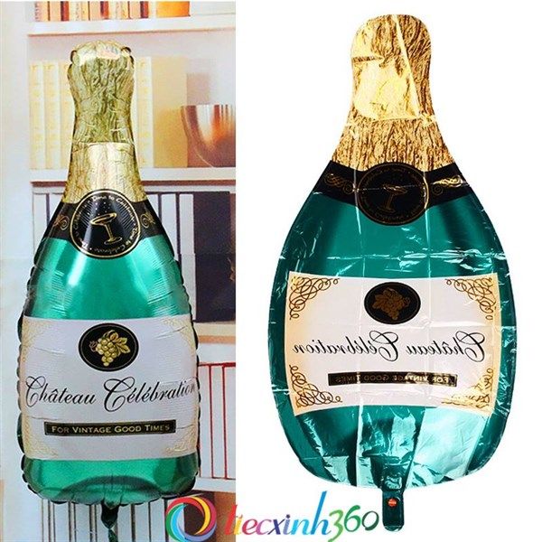  Bong bóng hình chai và ly rượu champagne - Size to 