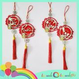  Set 2 phụ kiện treo trang trí Tết bằng gỗ viền nhung ( tết xuân) 