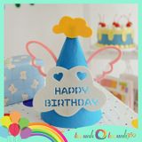  Nón sinh nhật Happy Birthday cánh mây bằng vải nỉ 