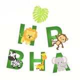  Dây chữ Happy Birthday trang trí sinh nhật hình thú rừng 