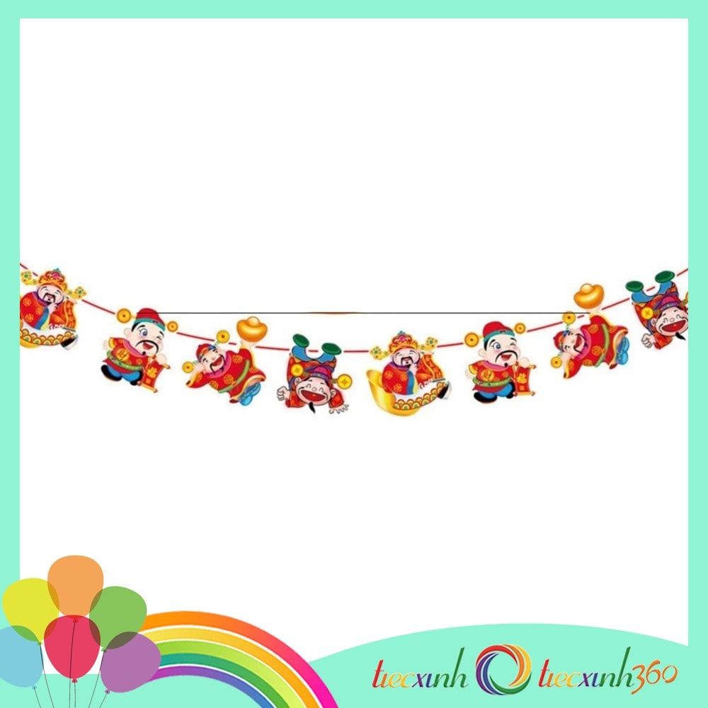  Dây treo banner thần tài giấy trang trí Tết 