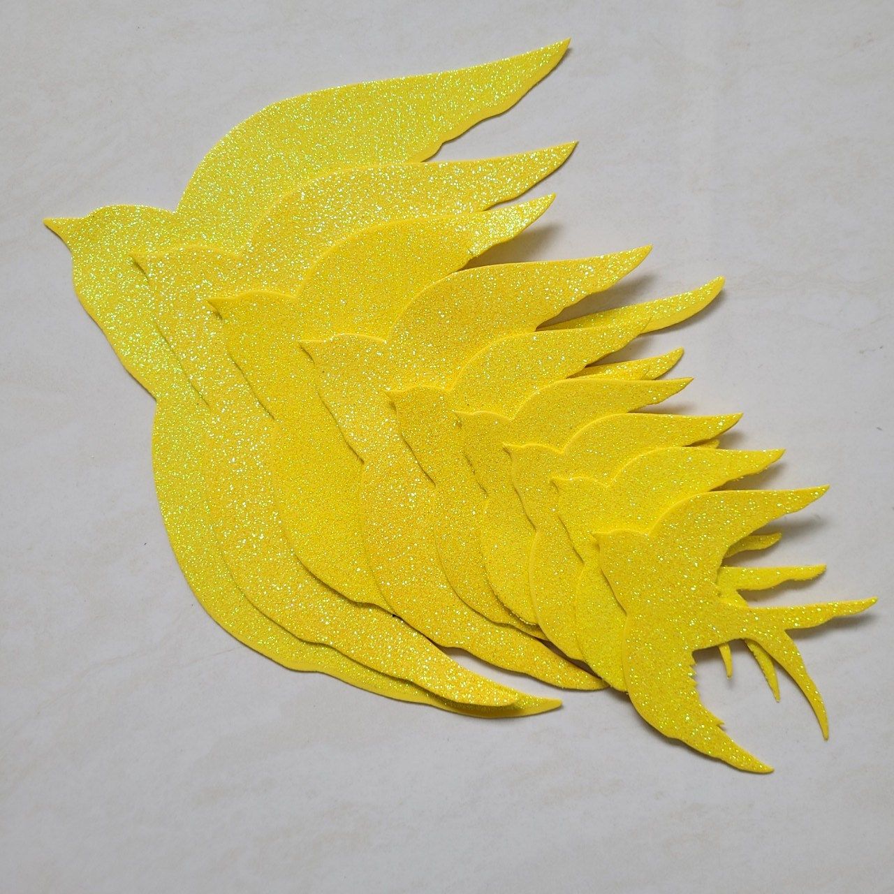  Set 9 chim én xốp dẻo kim tuyến trang trí Tết 