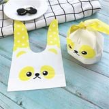  10 túi quà cột tai chấm bi hình gấu - Vàng 