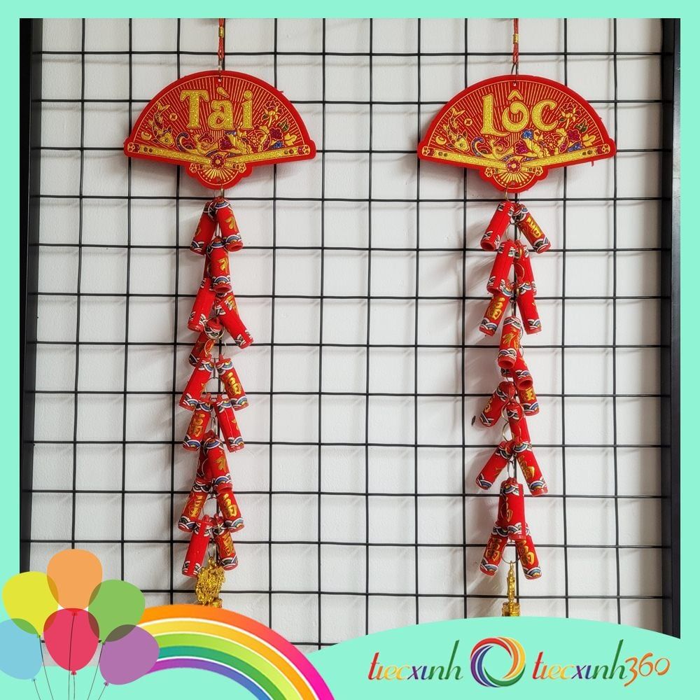  Set 2 dây treo Pháo Quạt Tài Lộc trang trí Tết 