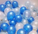  Bong bóng cao su mix xanh dương đậm-nhạt-trắng (nhũ) gói 30 cái 