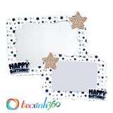  Combo 2 khung hình giấy để bàn ép kim ngôi sao - Xanh 