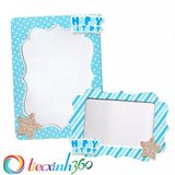  Bộ 2 khung hình giấy để bàn Happy Birthday - Xanh nhạt 