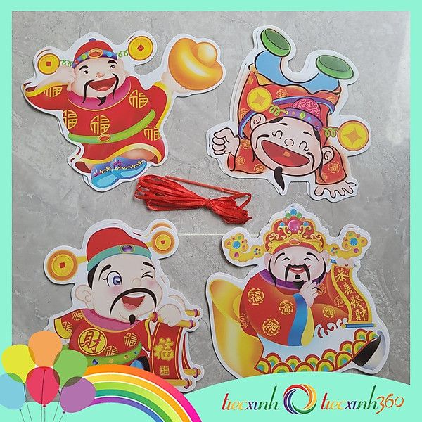  Dây treo banner thần tài giấy trang trí Tết 