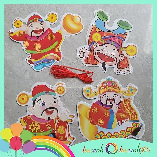  Dây treo banner thần tài giấy trang trí Tết 