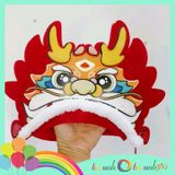  Nón hình đầu lân tết tự làm thủ công diy 