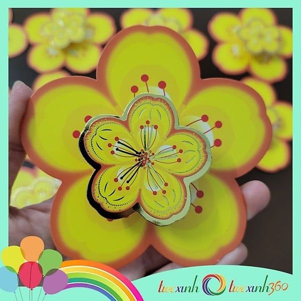  Set hoa mai giấy nổi trang trí Tết - 6 cái lớn 