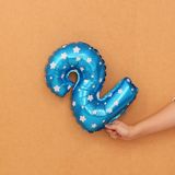  Bong bóng số (0-9) màu xanh 35cm 