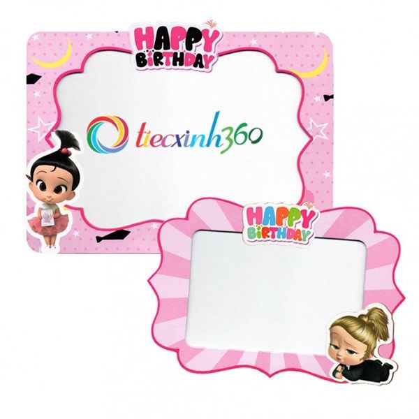 Combo 2 khung hình giấy để bàn trang trí sinh nhật - boss baby girl 