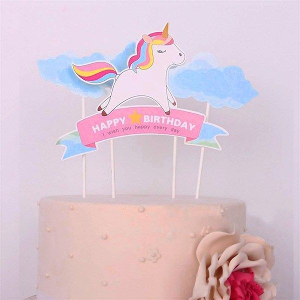  Set que trang trí bánh unicorn 