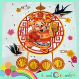  Decal trang trí Tết Xuân Năm mới ( Thần tài Khánh) 