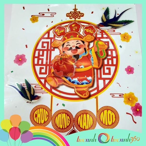  Decal trang trí Tết Xuân Năm mới ( Thần tài Khánh) 